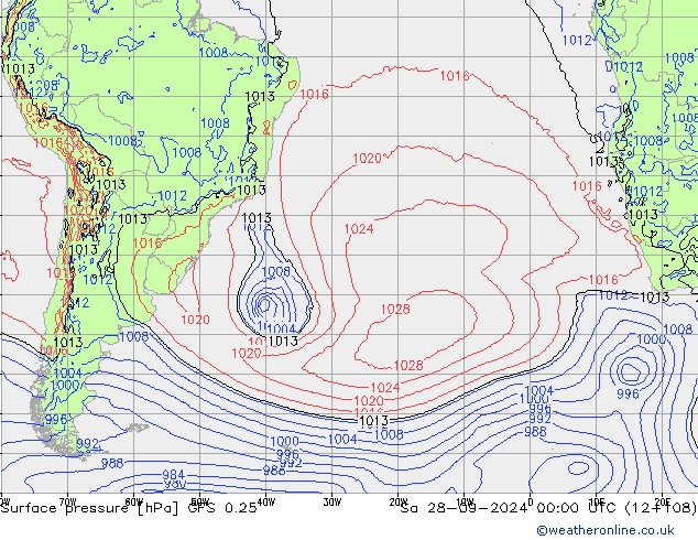 GFS 0.25: sáb 28.09.2024 00 UTC