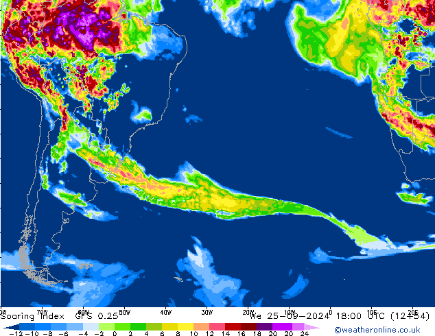 Soaring Index GFS 0.25 We 25.09.2024 18 UTC