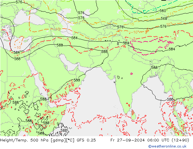 Z500/Rain (+SLP)/Z850 GFS 0.25 ven 27.09.2024 06 UTC