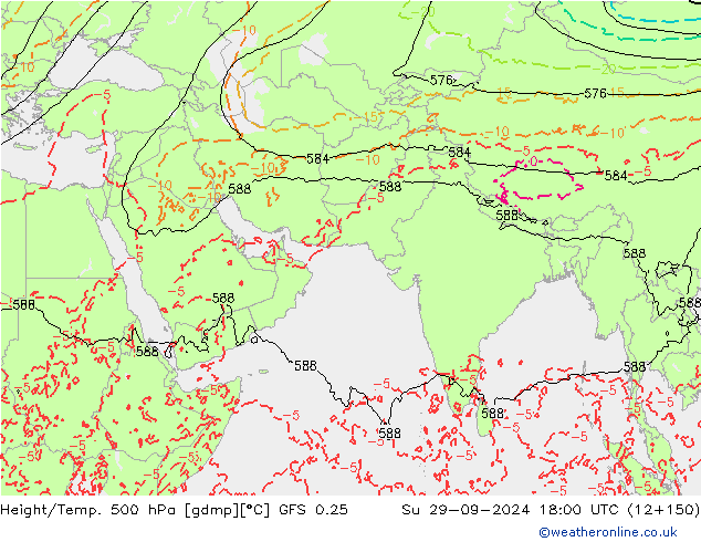 Z500/Rain (+SLP)/Z850 GFS 0.25 Su 29.09.2024 18 UTC