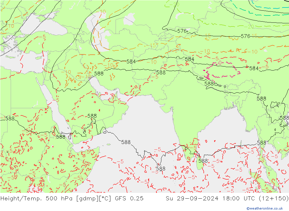 Z500/Rain (+SLP)/Z850 GFS 0.25 dim 29.09.2024 18 UTC