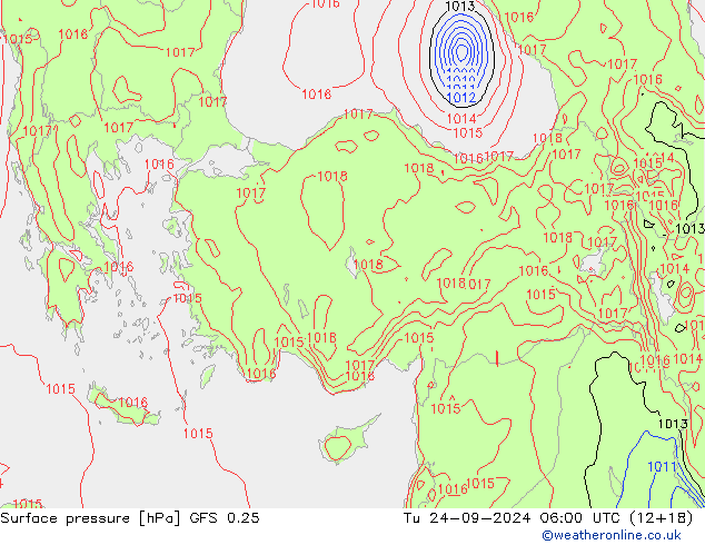 GFS 0.25: Ter 24.09.2024 06 UTC