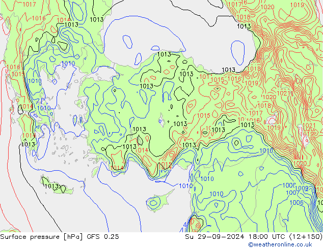 GFS 0.25: dim 29.09.2024 18 UTC