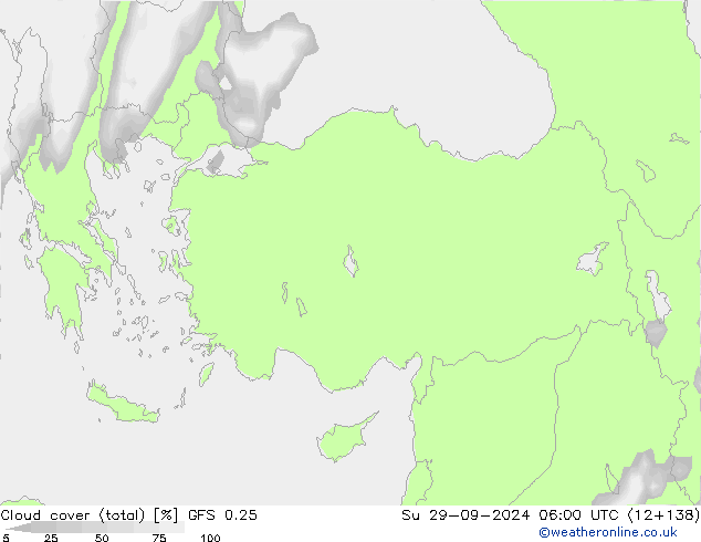 облака (сумма) GFS 0.25 Вс 29.09.2024 06 UTC