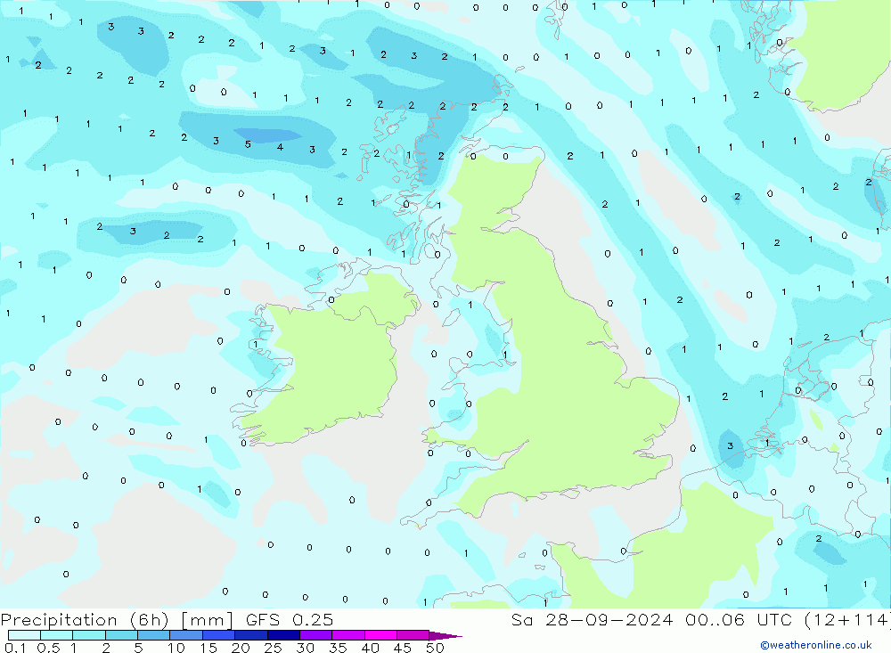 Z500/Rain (+SLP)/Z850 GFS 0.25 Sa 28.09.2024 06 UTC