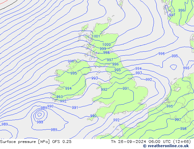 GFS 0.25: gio 26.09.2024 06 UTC