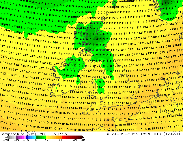 GFS 0.25: вт 24.09.2024 18 UTC