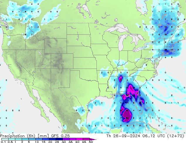 Z500/Yağmur (+YB)/Z850 GFS 0.25 Per 26.09.2024 12 UTC