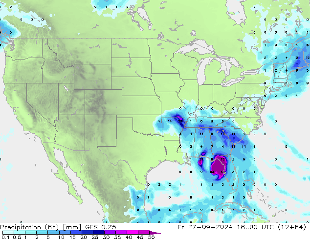 Z500/Rain (+SLP)/Z850 GFS 0.25 Pá 27.09.2024 00 UTC