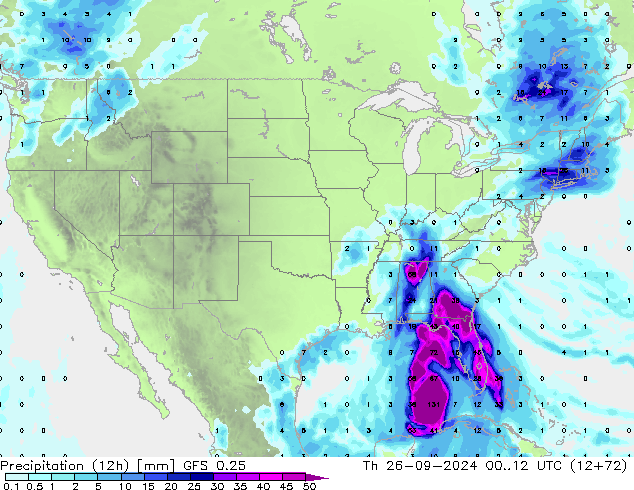 Precipitación (12h) GFS 0.25 jue 26.09.2024 12 UTC