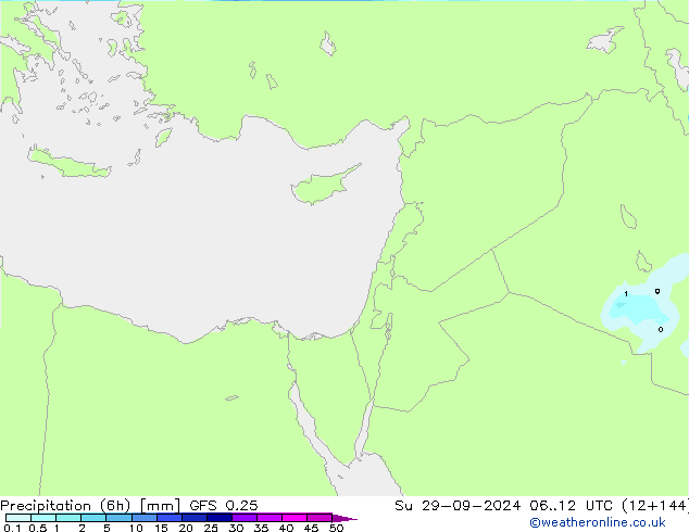 осадки (6h) GFS 0.25 Вс 29.09.2024 12 UTC