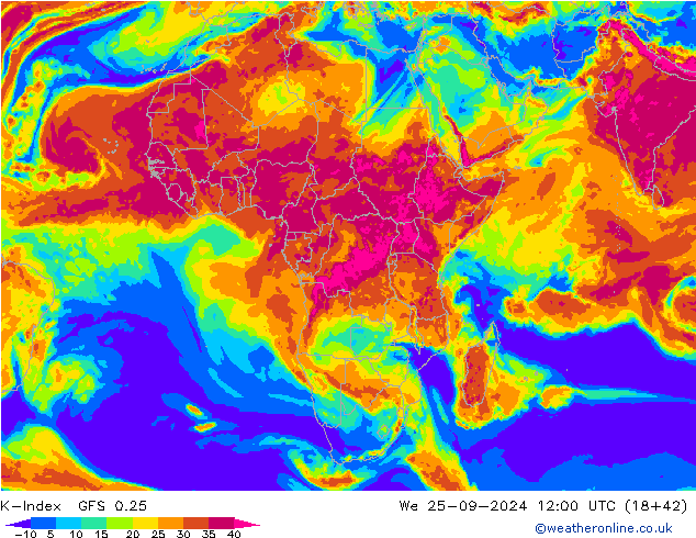 K-Index GFS 0.25 ср 25.09.2024 12 UTC