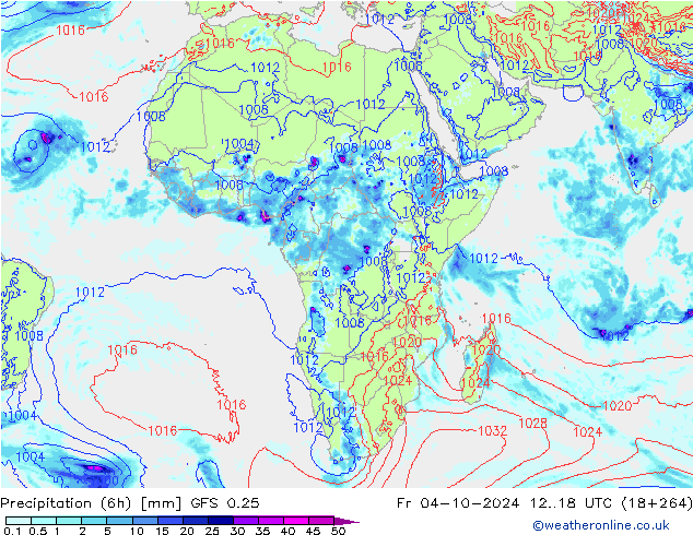 Z500/Rain (+SLP)/Z850 GFS 0.25 Pá 04.10.2024 18 UTC