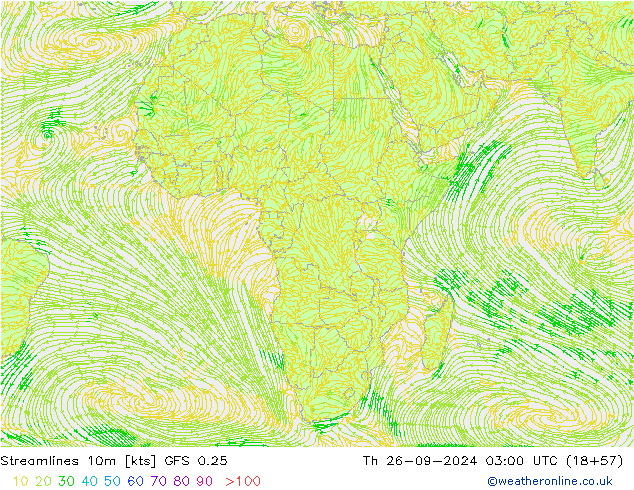 Streamlines 10m GFS 0.25 Th 26.09.2024 03 UTC