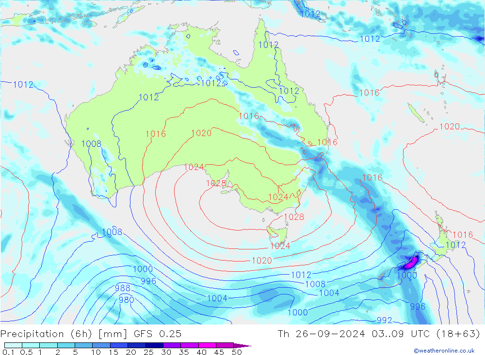 Z500/Rain (+SLP)/Z850 GFS 0.25 gio 26.09.2024 09 UTC