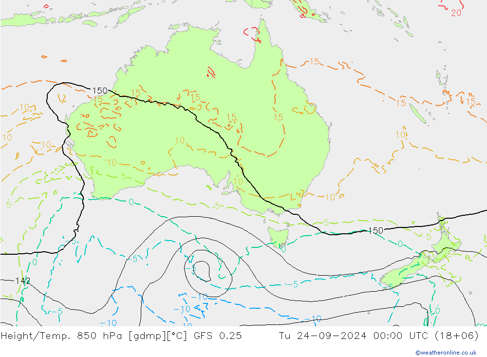 Z500/Rain (+SLP)/Z850 GFS 0.25 Tu 24.09.2024 00 UTC