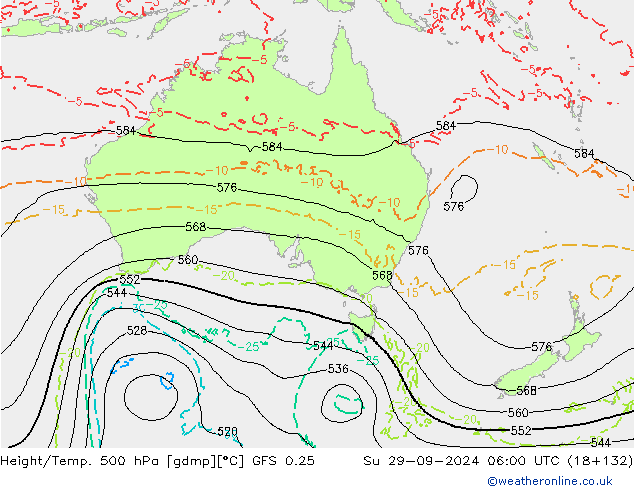 Z500/Rain (+SLP)/Z850 GFS 0.25 Su 29.09.2024 06 UTC