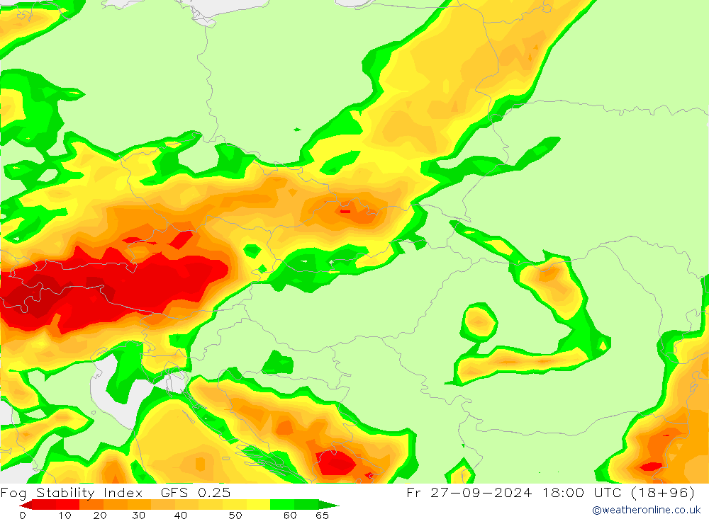 Fog Stability Index GFS 0.25 Fr 27.09.2024 18 UTC