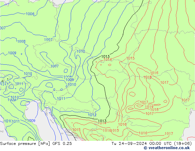 GFS 0.25: wto. 24.09.2024 00 UTC