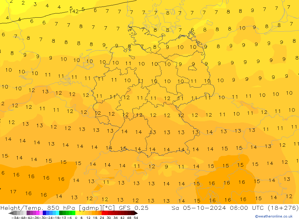 Z500/Rain (+SLP)/Z850 GFS 0.25 sáb 05.10.2024 06 UTC