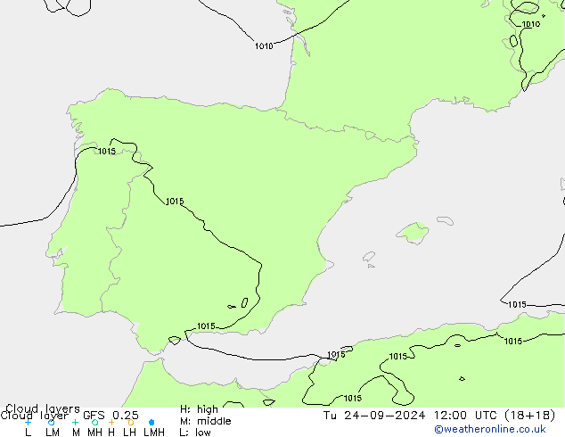 Cloud layer GFS 0.25 mar 24.09.2024 12 UTC