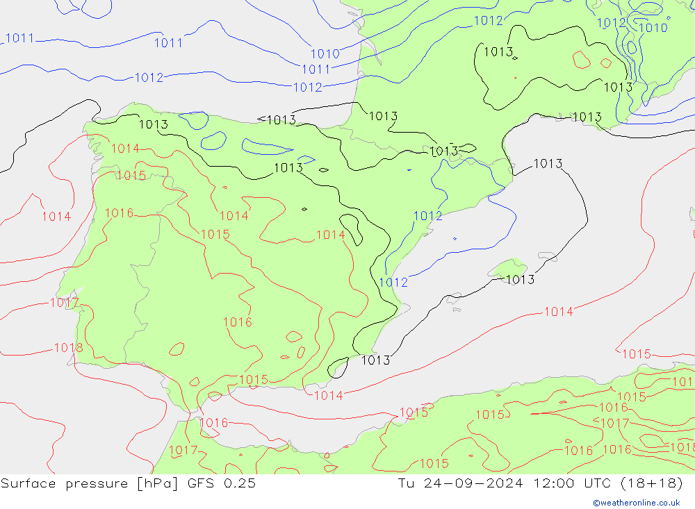 GFS 0.25: mar 24.09.2024 12 UTC