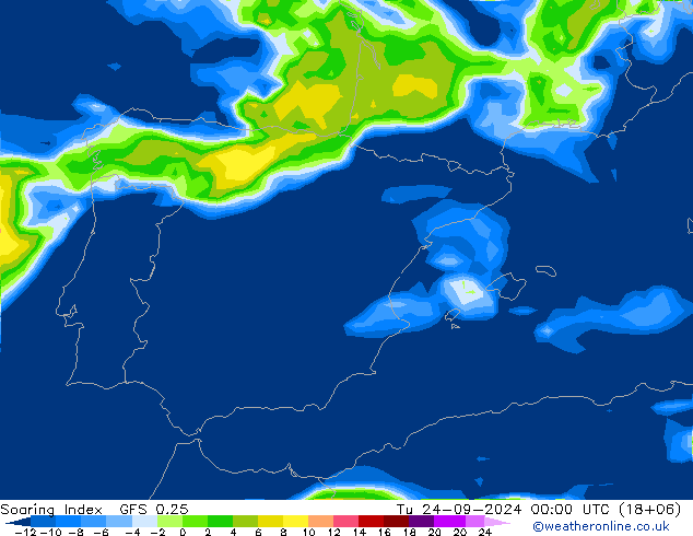 Soaring Index GFS 0.25 вт 24.09.2024 00 UTC