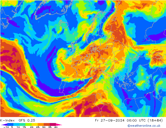 K-Index GFS 0.25 пт 27.09.2024 06 UTC