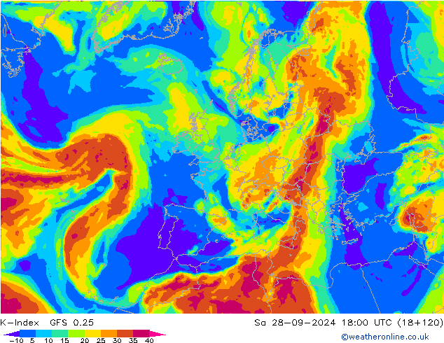 K-Index GFS 0.25 Sa 28.09.2024 18 UTC