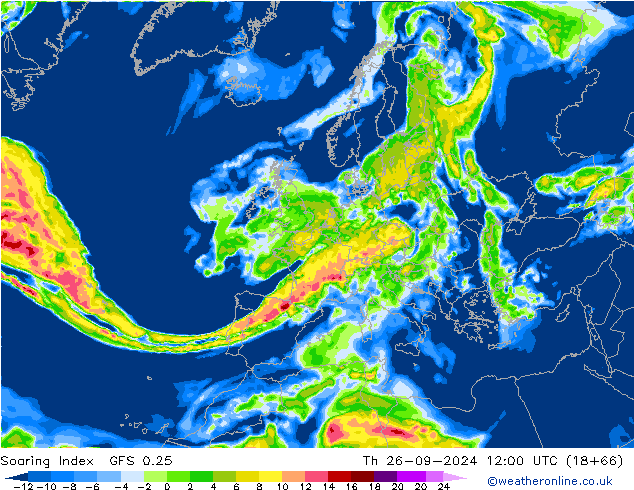 Soaring Index GFS 0.25 do 26.09.2024 12 UTC