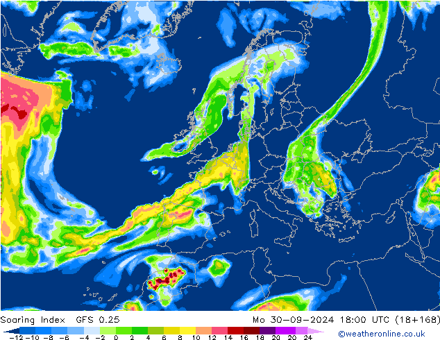 Soaring Index GFS 0.25 pon. 30.09.2024 18 UTC