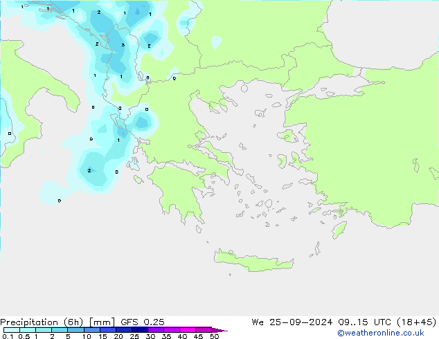 Z500/Rain (+SLP)/Z850 GFS 0.25  25.09.2024 15 UTC