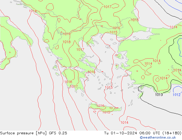 GFS 0.25: mar 01.10.2024 06 UTC