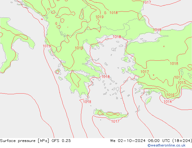 pression de l'air GFS 0.25 mer 02.10.2024 06 UTC