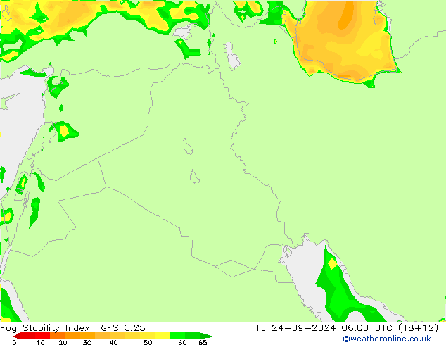 Fog Stability Index GFS 0.25 mar 24.09.2024 06 UTC