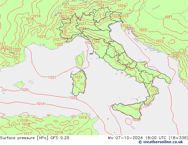 GFS 0.25: Mo 07.10.2024 18 UTC