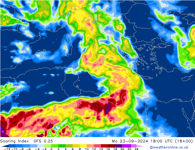 Soaring Index GFS 0.25  23.09.2024 18 UTC