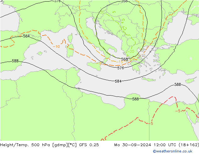 Z500/Rain (+SLP)/Z850 GFS 0.25 ��� 30.09.2024 12 UTC