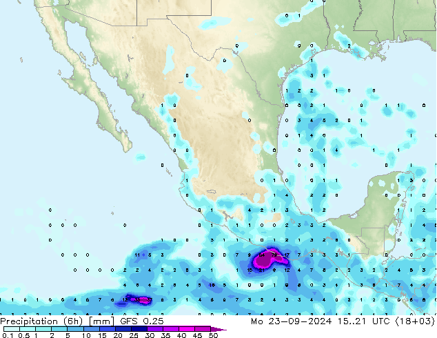 Z500/Yağmur (+YB)/Z850 GFS 0.25 Pzt 23.09.2024 21 UTC