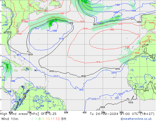 High wind areas GFS 0.25 mar 24.09.2024 21 UTC