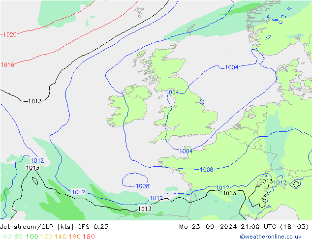 Straalstroom/SLP GFS 0.25 ma 23.09.2024 21 UTC