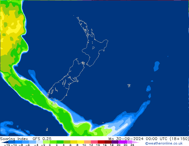 Soaring Index GFS 0.25 lun 30.09.2024 00 UTC