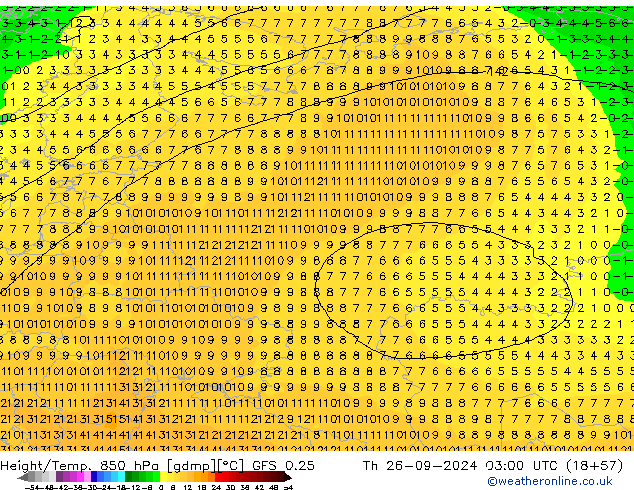 Z500/Regen(+SLP)/Z850 GFS 0.25 do 26.09.2024 03 UTC