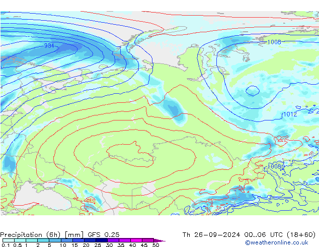 Z500/Yağmur (+YB)/Z850 GFS 0.25 Per 26.09.2024 06 UTC