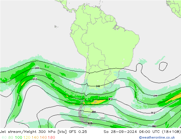 Straalstroom GFS 0.25 za 28.09.2024 06 UTC