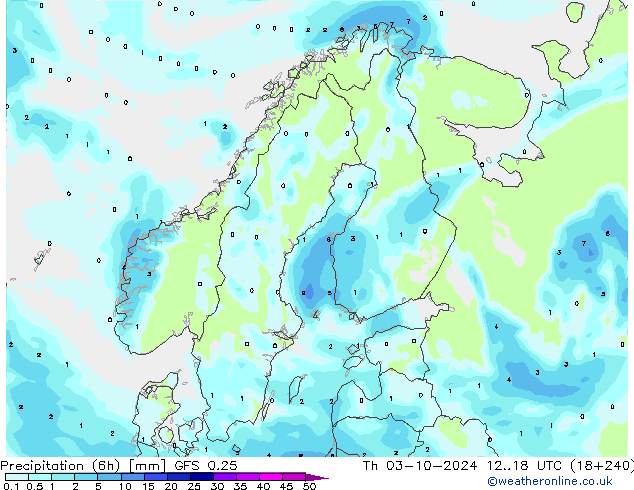 Z500/Rain (+SLP)/Z850 GFS 0.25 jeu 03.10.2024 18 UTC