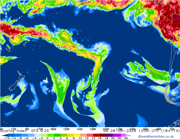 Soaring Index GFS 0.25 sáb 28.09.2024 12 UTC