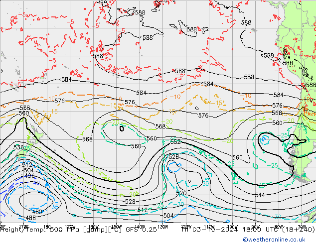 Z500/Regen(+SLP)/Z850 GFS 0.25 do 03.10.2024 18 UTC