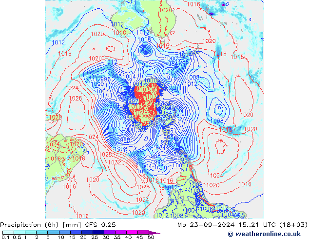 Z500/Rain (+SLP)/Z850 GFS 0.25 Seg 23.09.2024 21 UTC