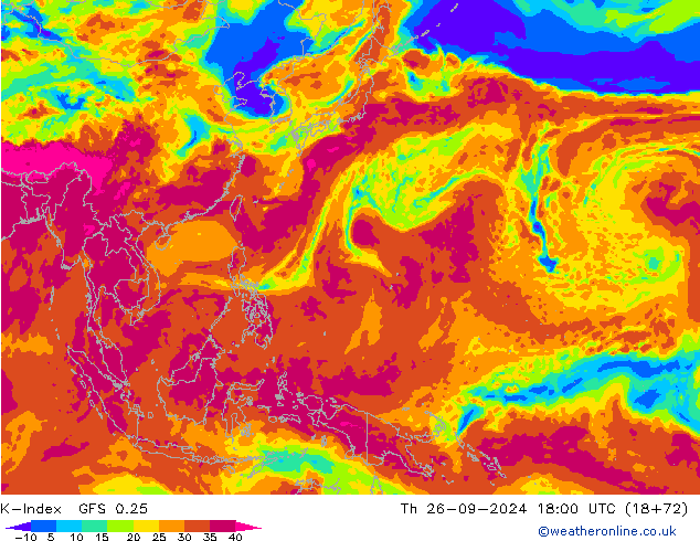 K-Index GFS 0.25 jue 26.09.2024 18 UTC